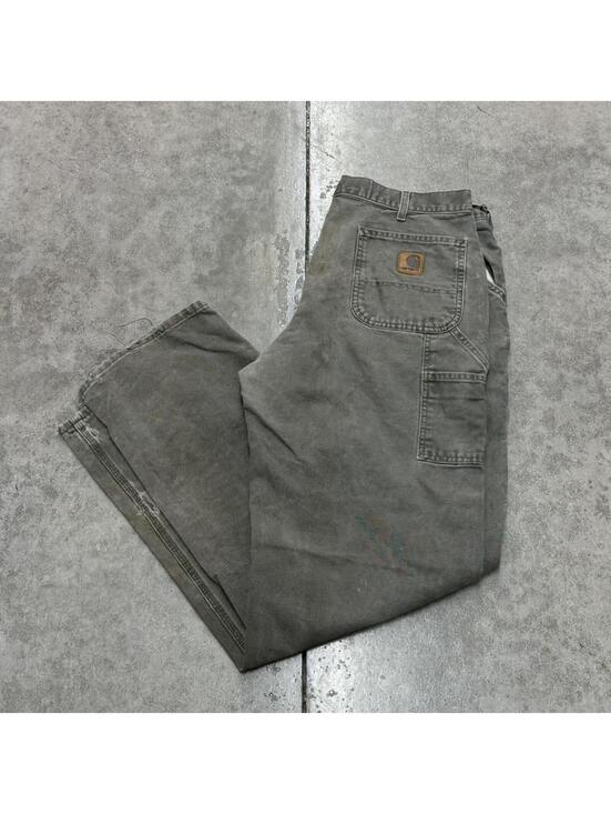 Carhartt Other - vintage carhartt olive green relaxed baggy fit dungaree cargo pants size 38 x 36